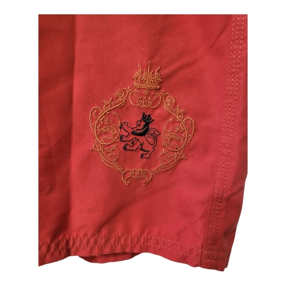 Nat Nast Men's Red Swim Board Shorts With Crown And Lion Logo Size 40 - Picture 2 of 4